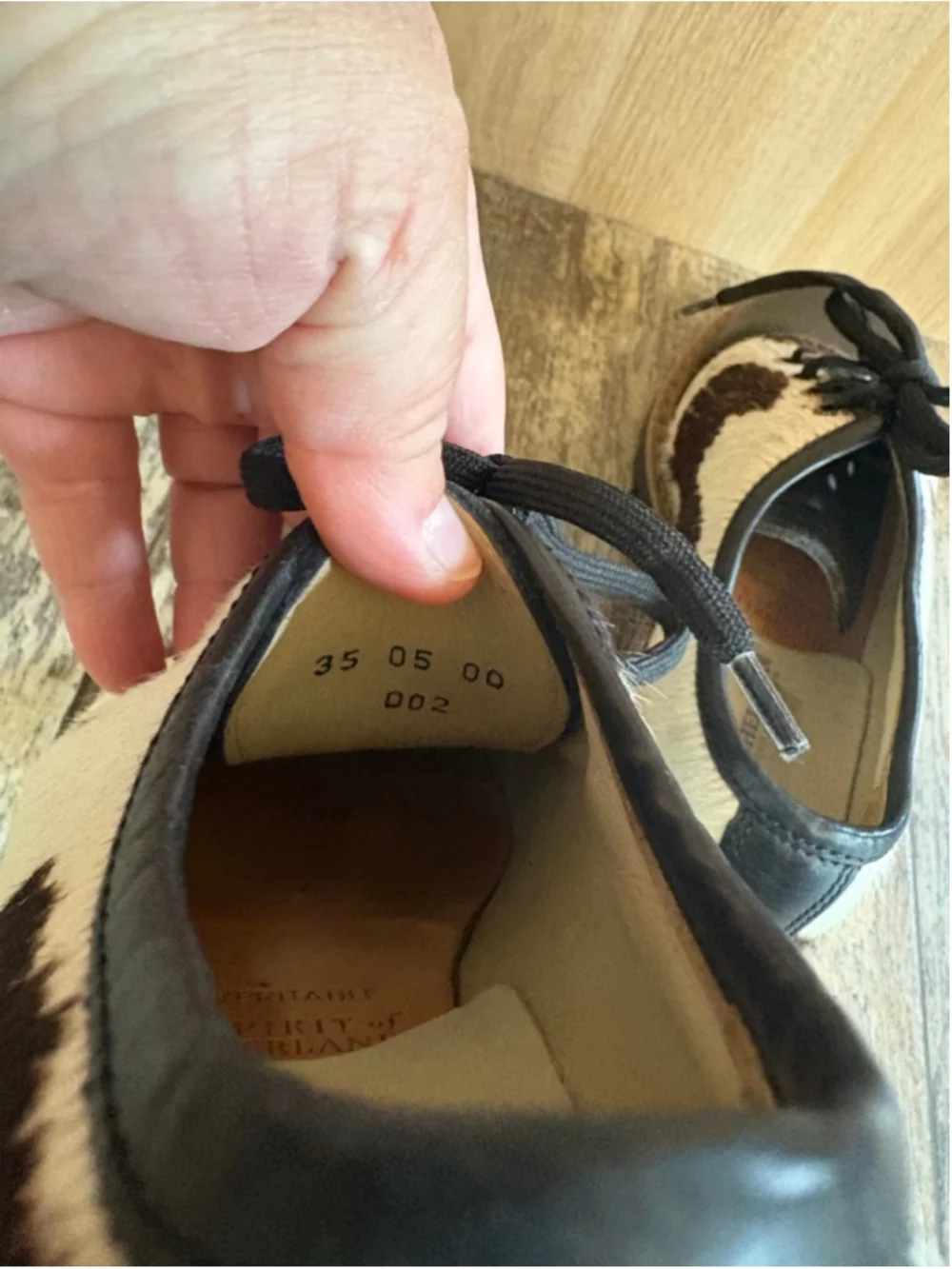Vintage Michel Jordi Genuine Cowhide Hair-On Hide Oxford Shoes – Size 35